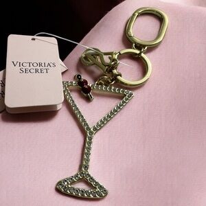 Victoria’s Secret Cocktail Bag Charm Keychain, Silver Martini